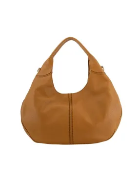 Borsa a spalla bice in pelle con grana